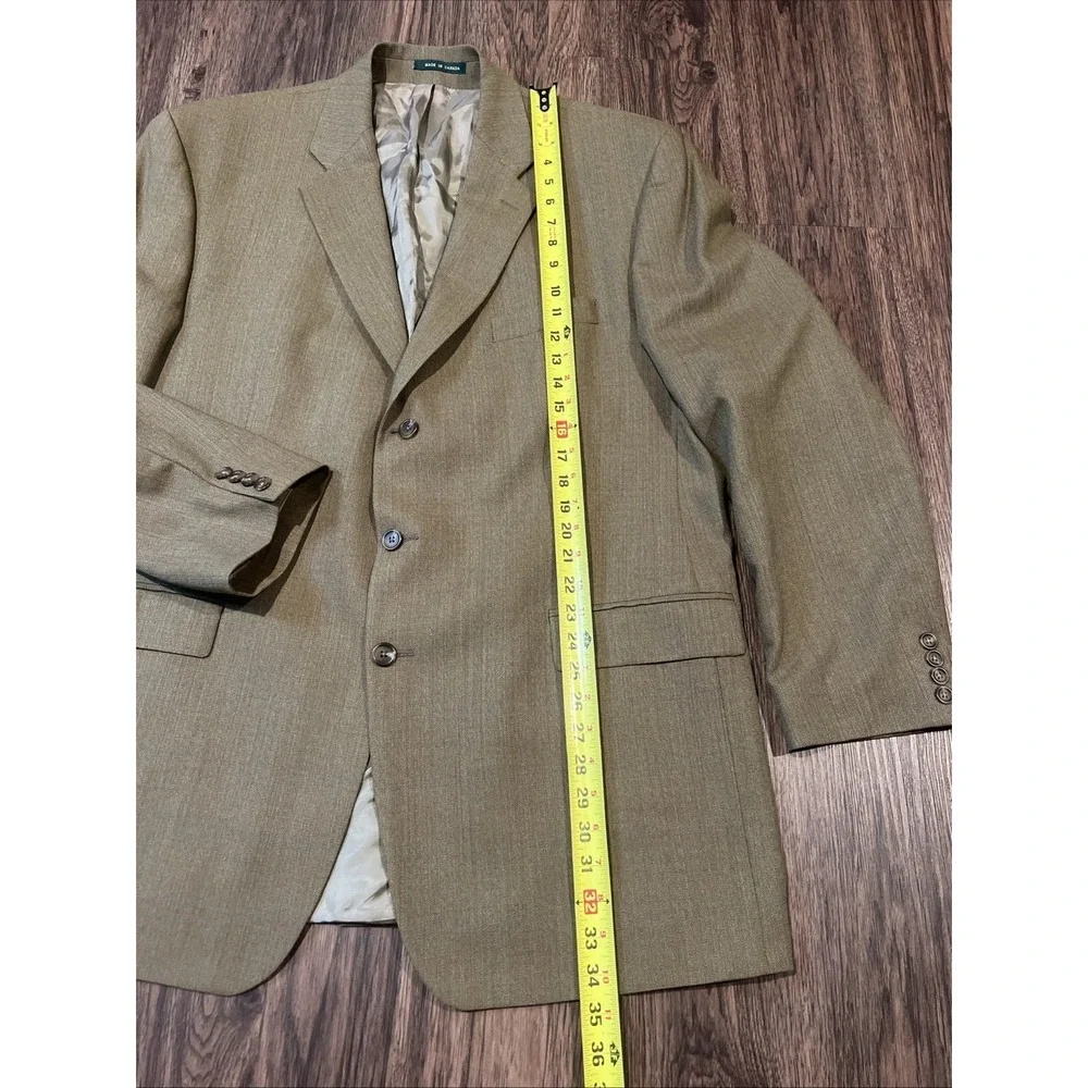 Lauren Polo Ralph Lauren Brown Herringbone Sport Coat - 100% Wool Size 48L